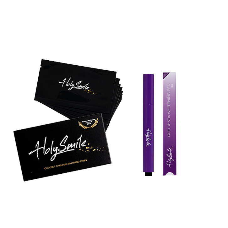 Pacchetto di strisce sbiancanti e penna